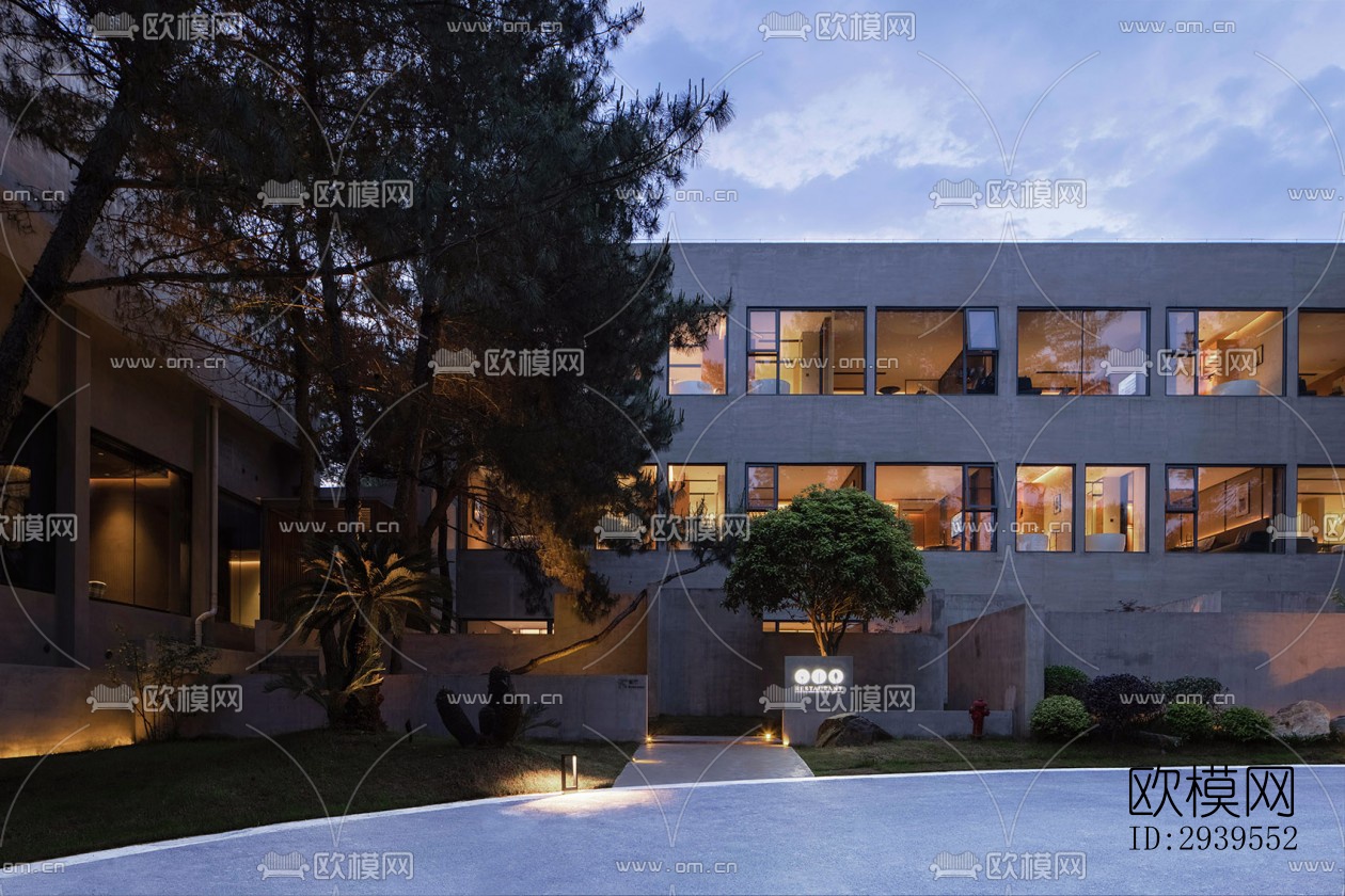 现代酒店民宿效果图下载（渲染图10）