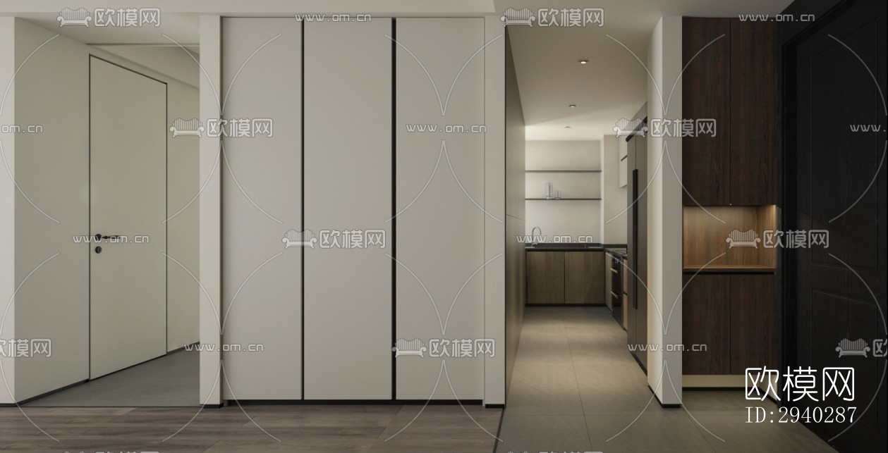 现代平层效果图下载（渲染图10）