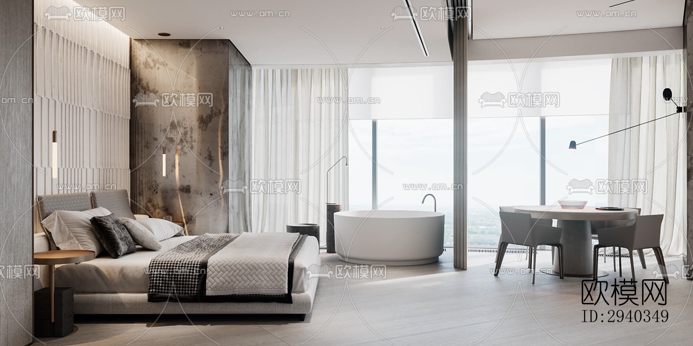 现代平层效果图下载（渲染图7）