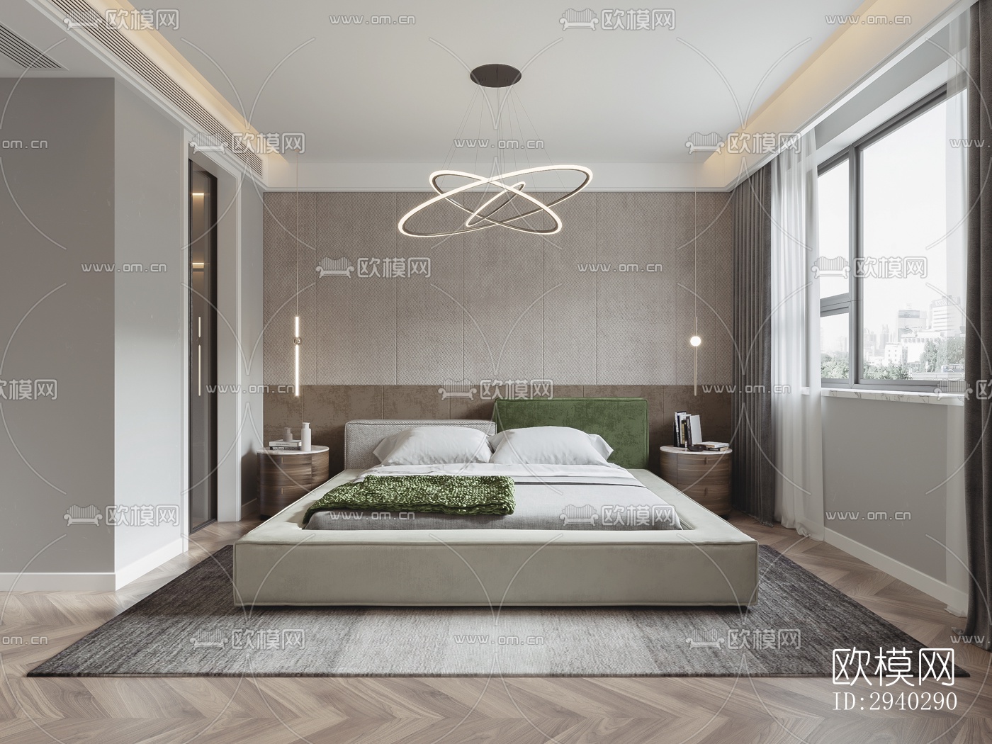 现代平层效果图下载（渲染图11）