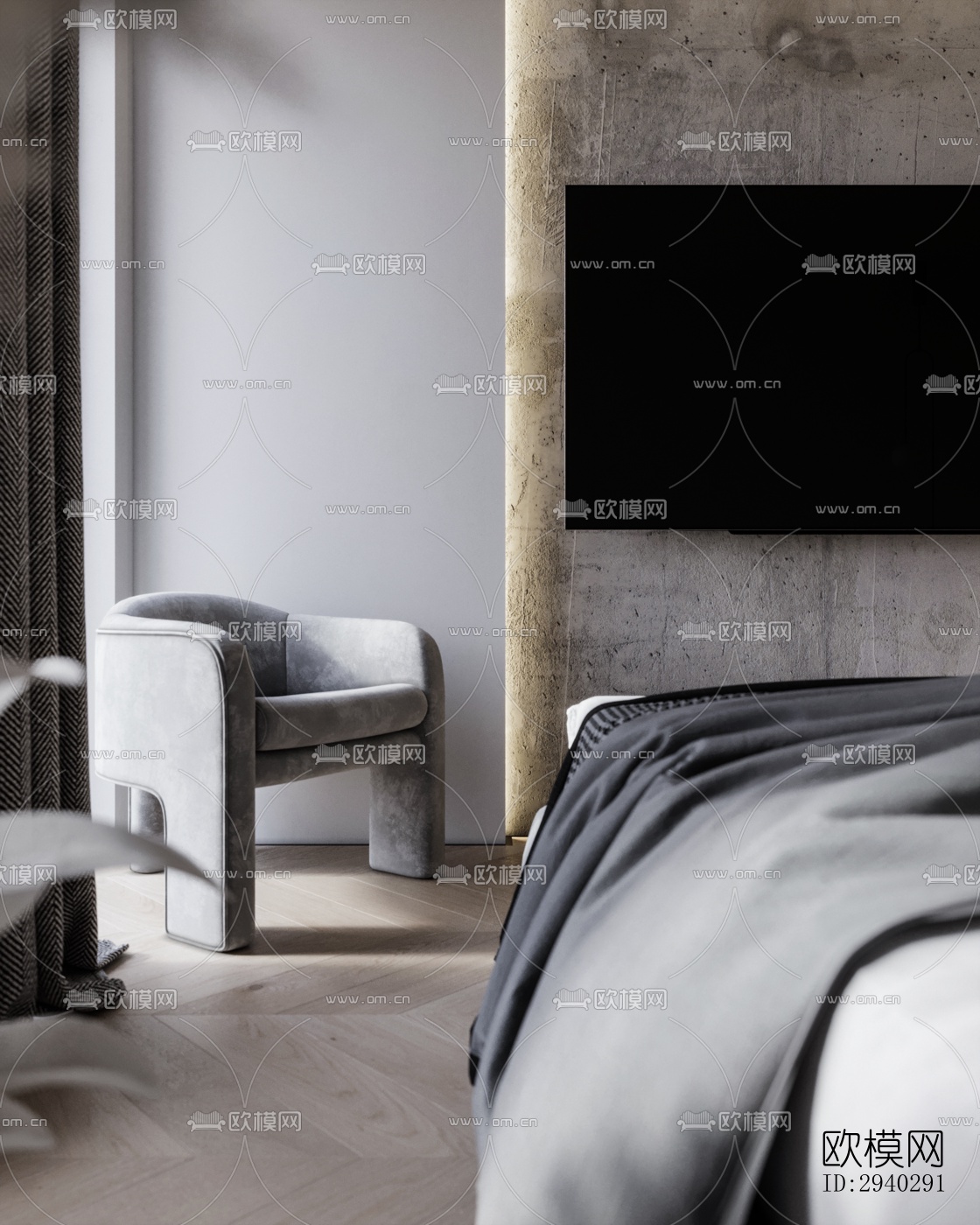 现代平层效果图下载（渲染图10）