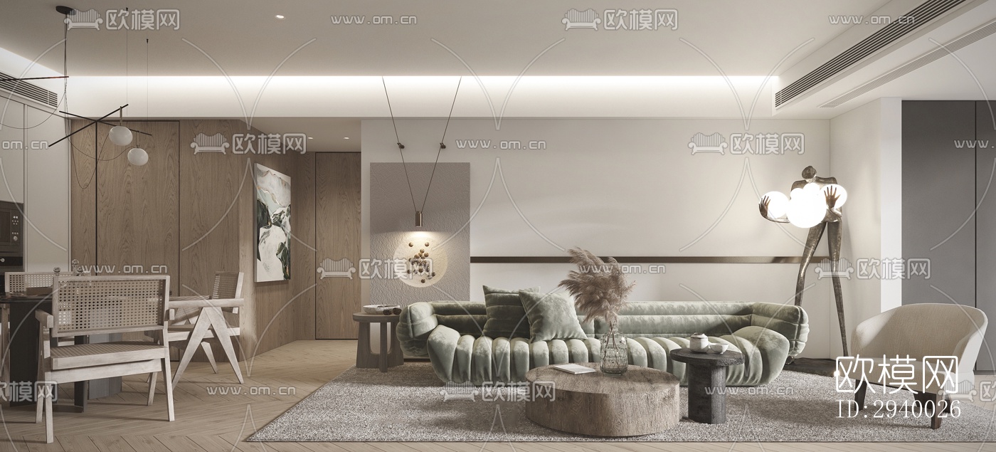 侘寂平层效果图下载（渲染图6）