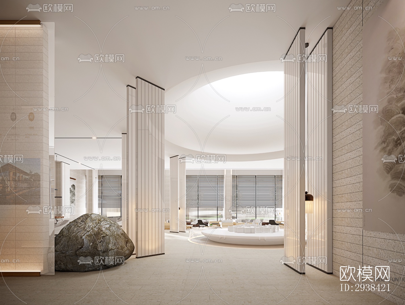 新中式售楼处效果图下载（渲染图16）