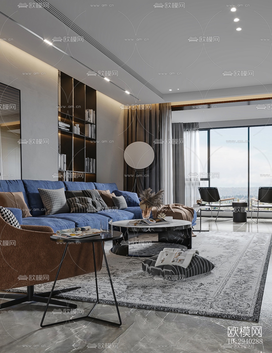 现代平层效果图下载（渲染图8）