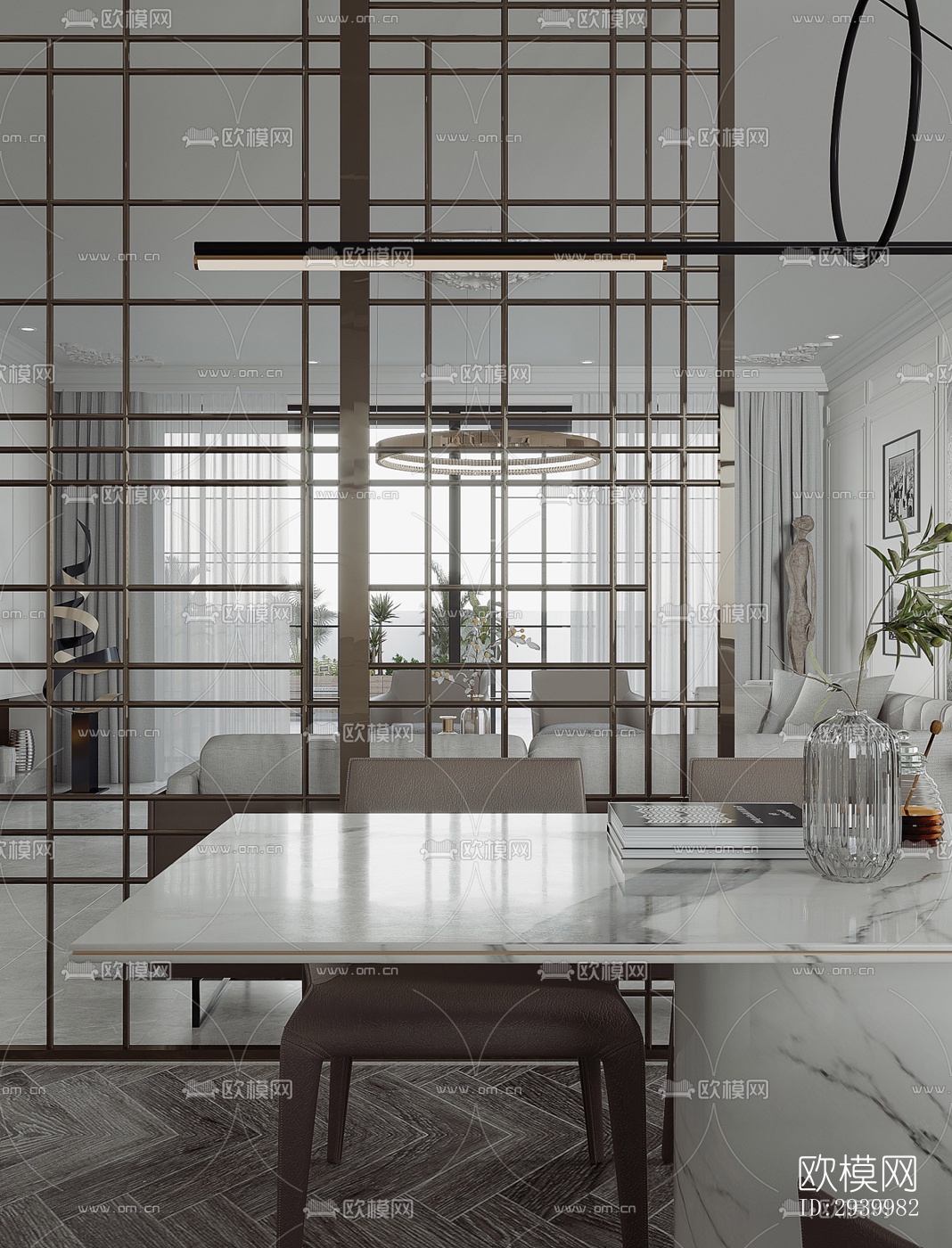 美式复式效果图下载（渲染图8）