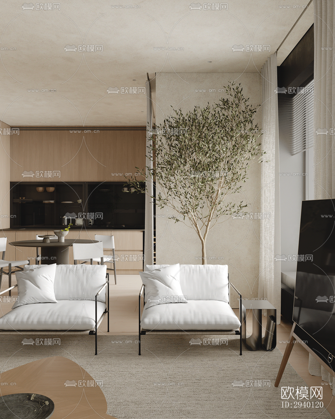 北欧平层效果图下载（渲染图7）