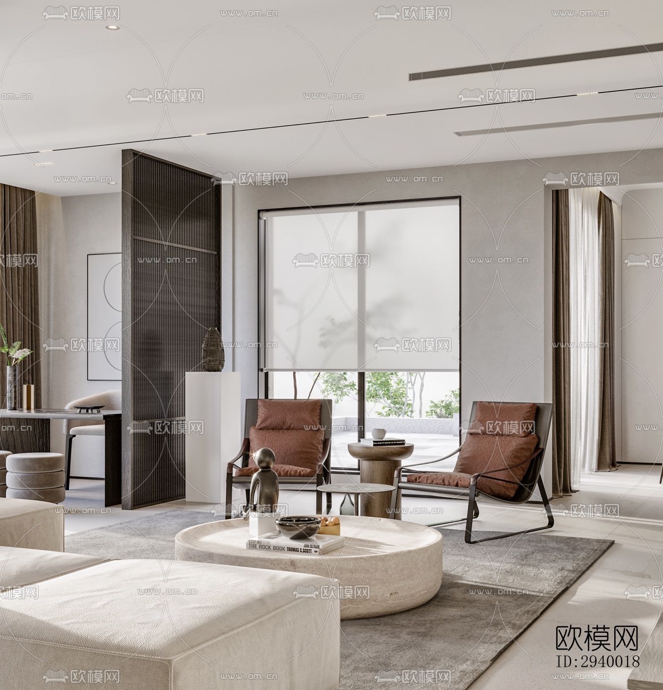 侘寂平层效果图下载（渲染图1）