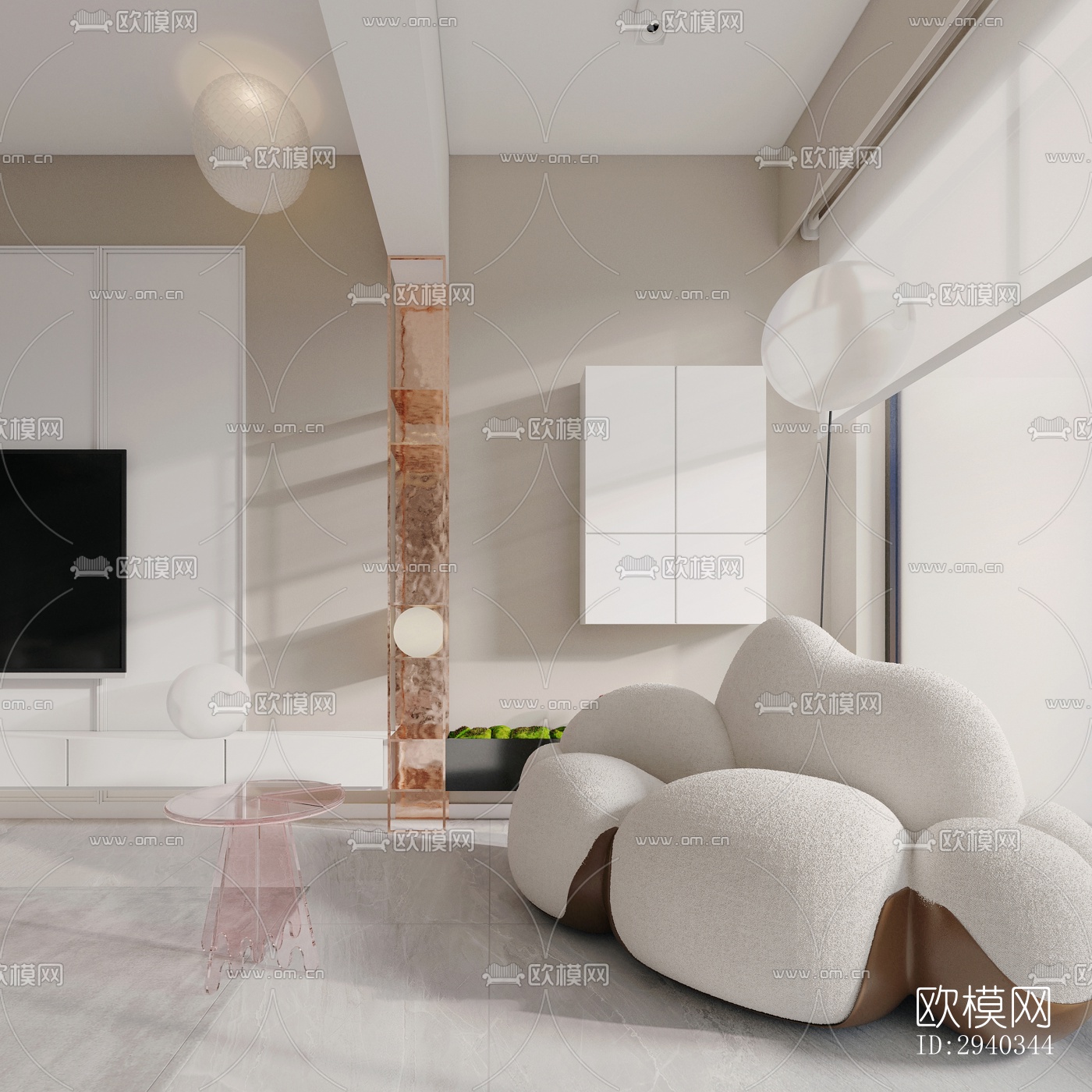 现代平层效果图下载（渲染图6）