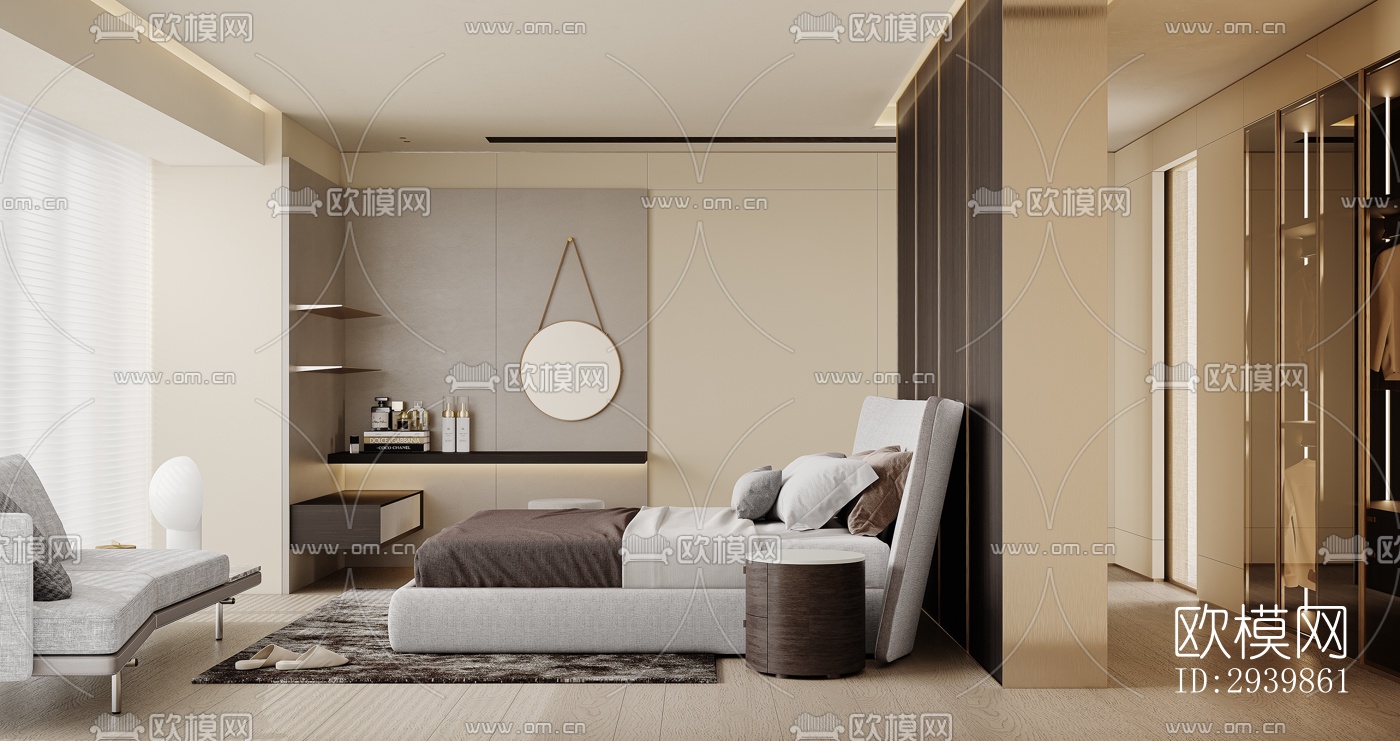 奶油风别墅效果图下载（渲染图4）