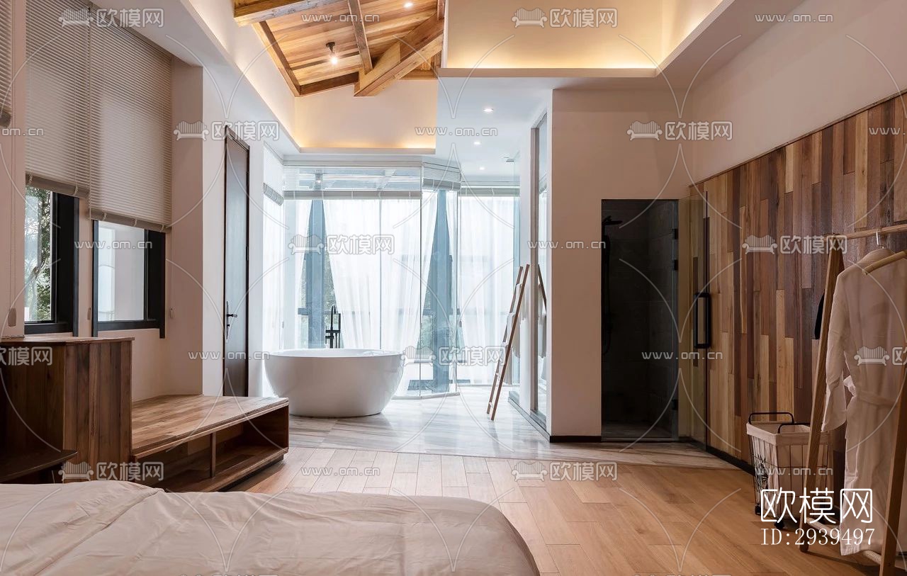 现代酒店民宿效果图下载（渲染图12）