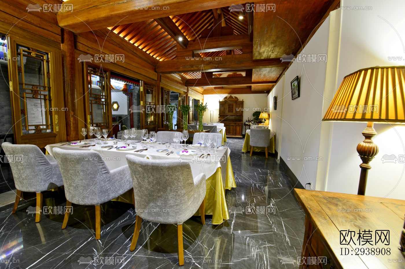 中式酒店民宿效果图下载（渲染图1）