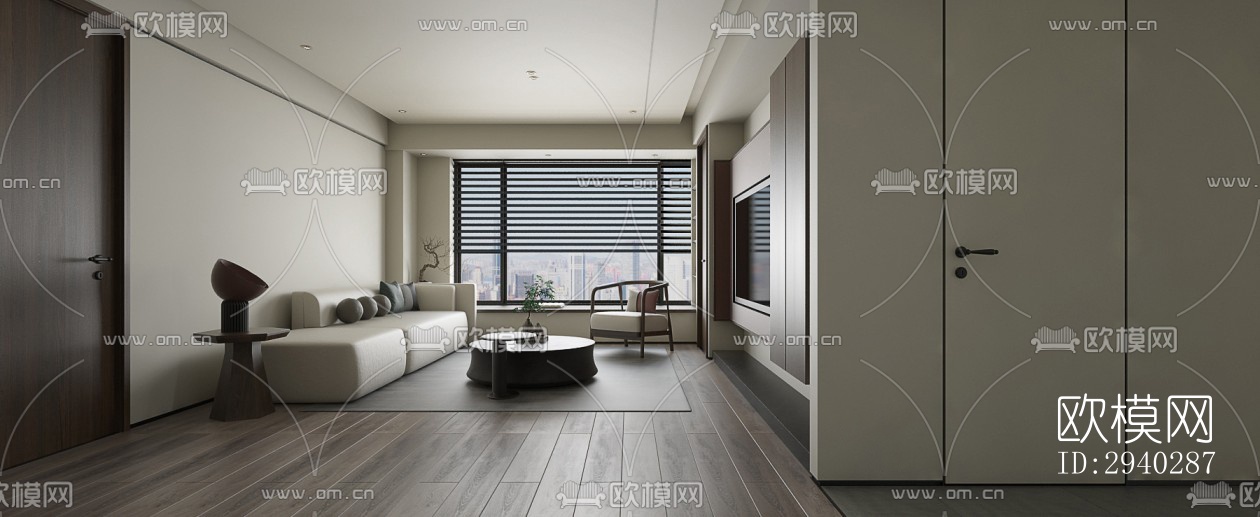 现代平层效果图下载（渲染图5）