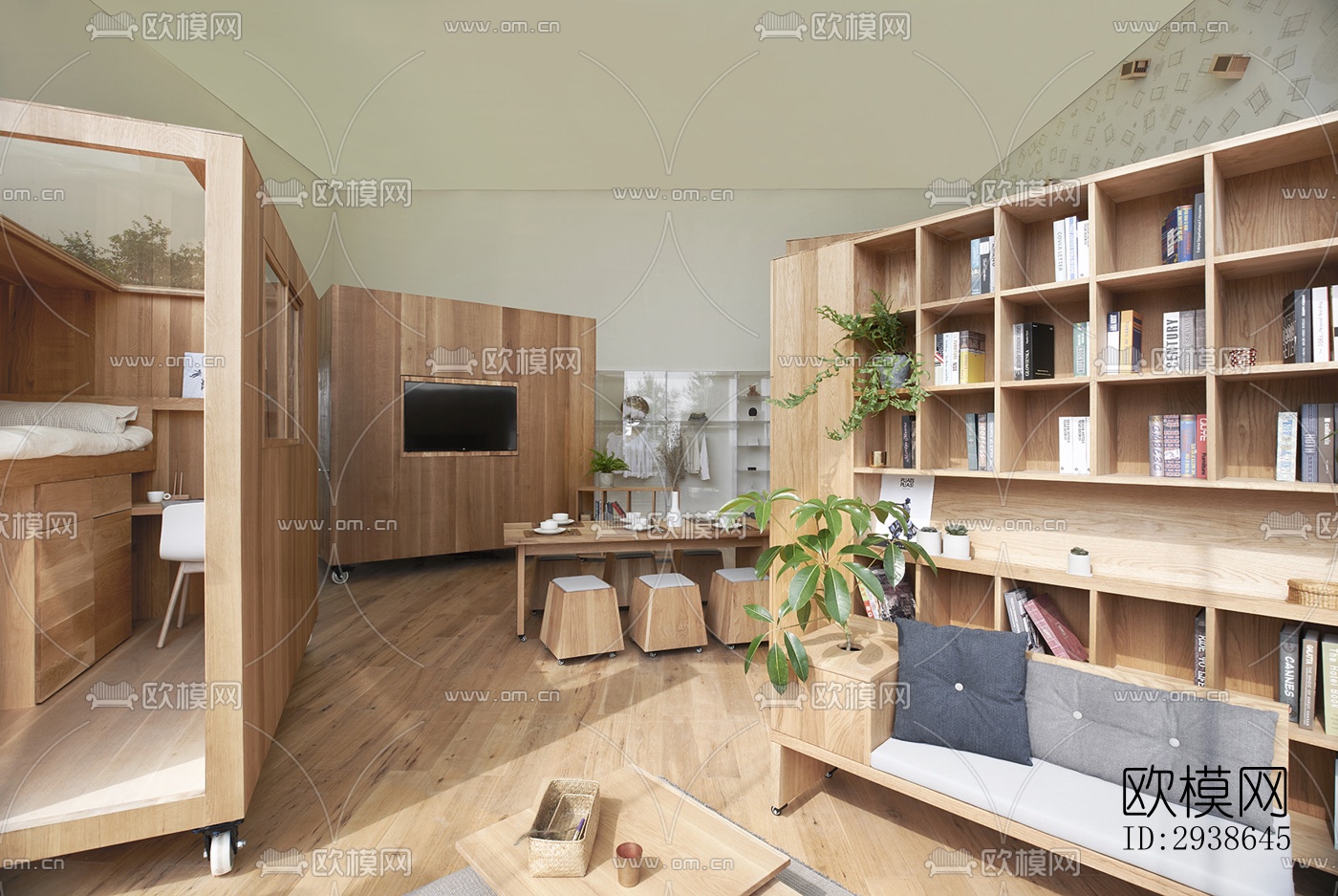 现代展览展厅效果图下载（渲染图4）