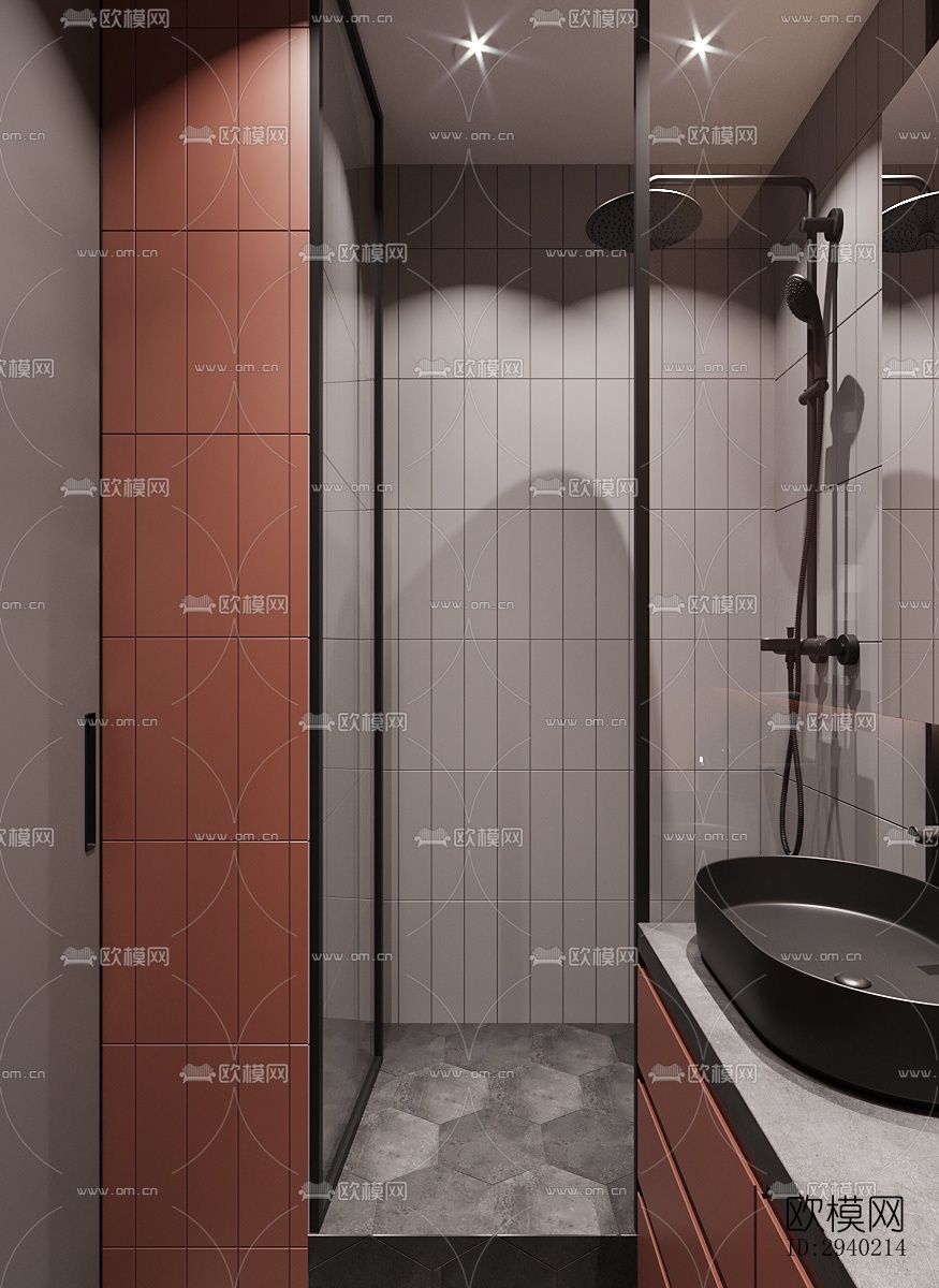 欧式平层效果图下载（渲染图3）