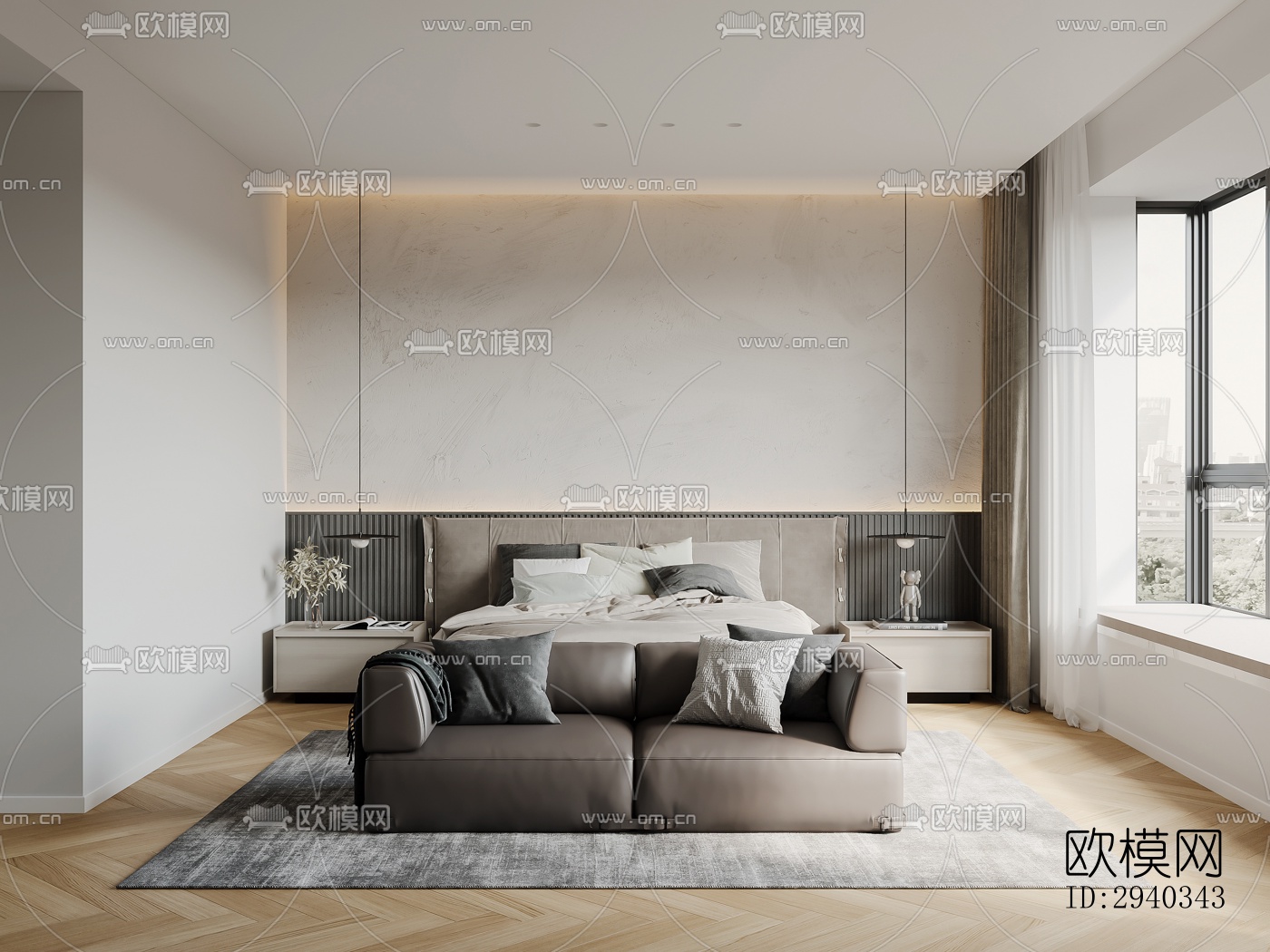 现代平层效果图下载（渲染图11）