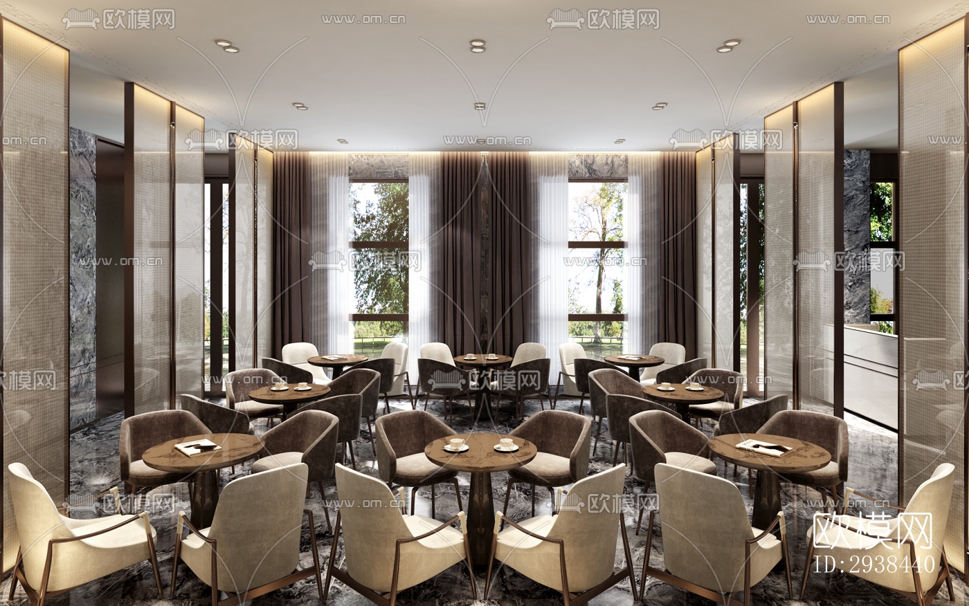 新中式售楼处效果图下载（渲染图7）