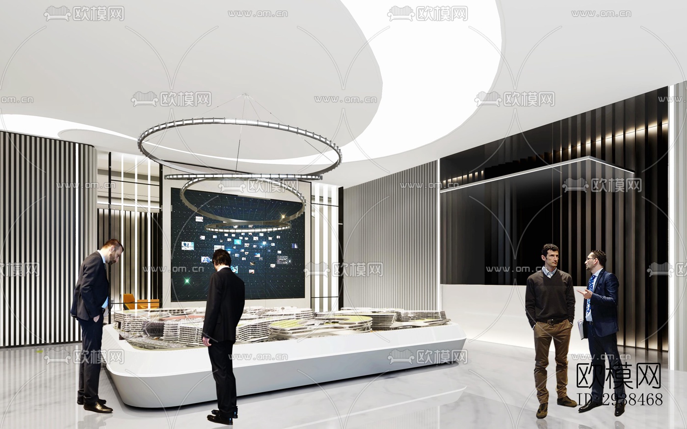 高级灰售楼处效果图下载（渲染图6）