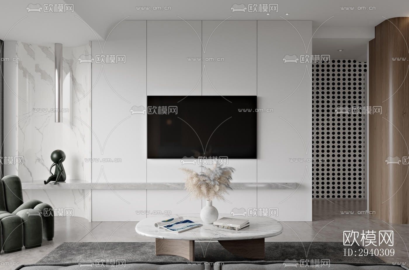 现代平层效果图下载（渲染图13）