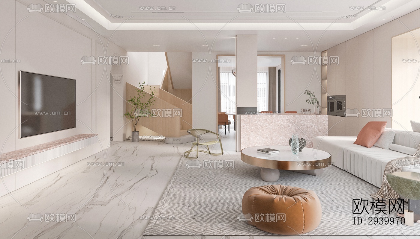 现代复式效果图下载（渲染图7）