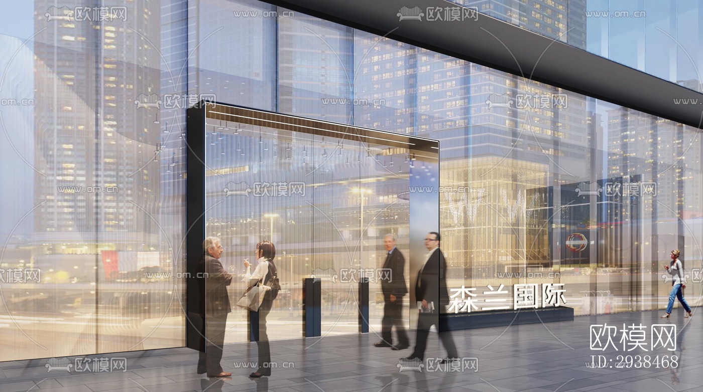 高级灰售楼处效果图下载（渲染图4）