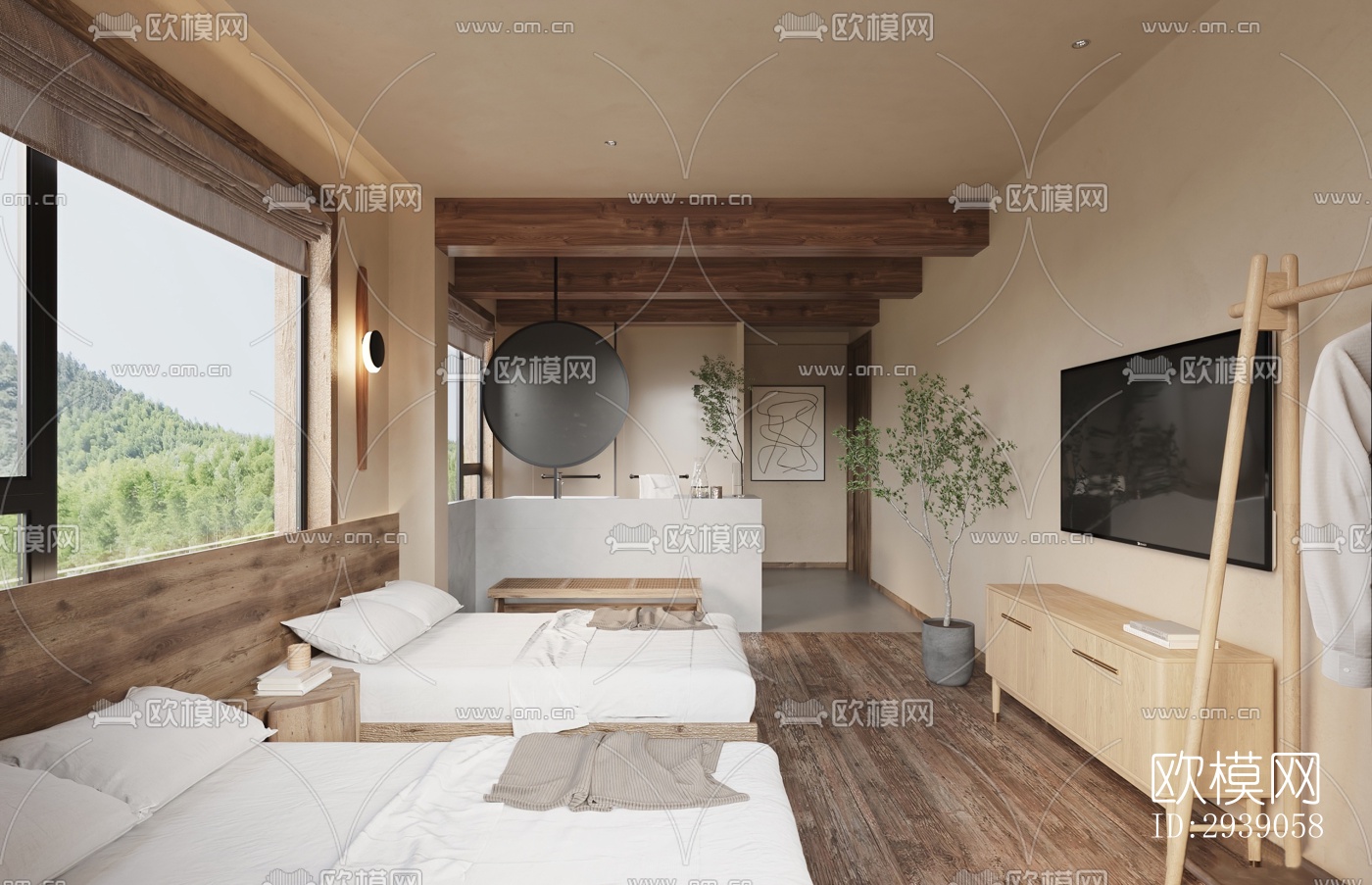 侘寂酒店民宿效果图下载（渲染图9）