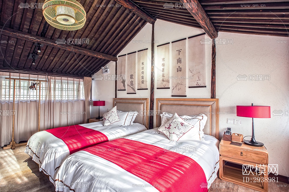 中式酒店民宿效果图下载（渲染图3）