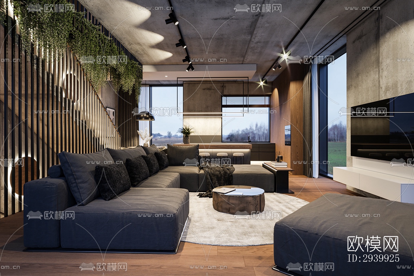 工业风复式效果图下载（渲染图8）