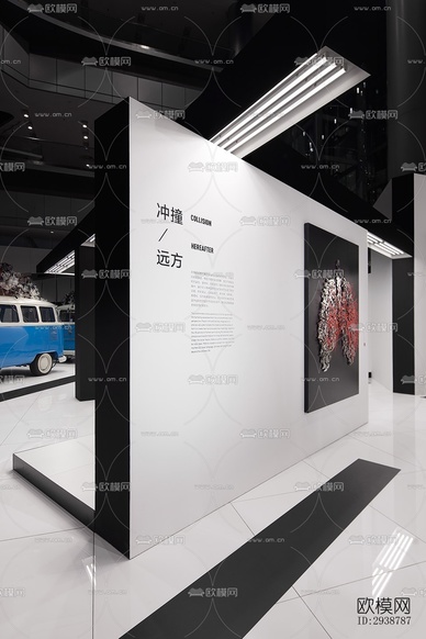 高级灰展览展厅效果图下载(渲染图8)