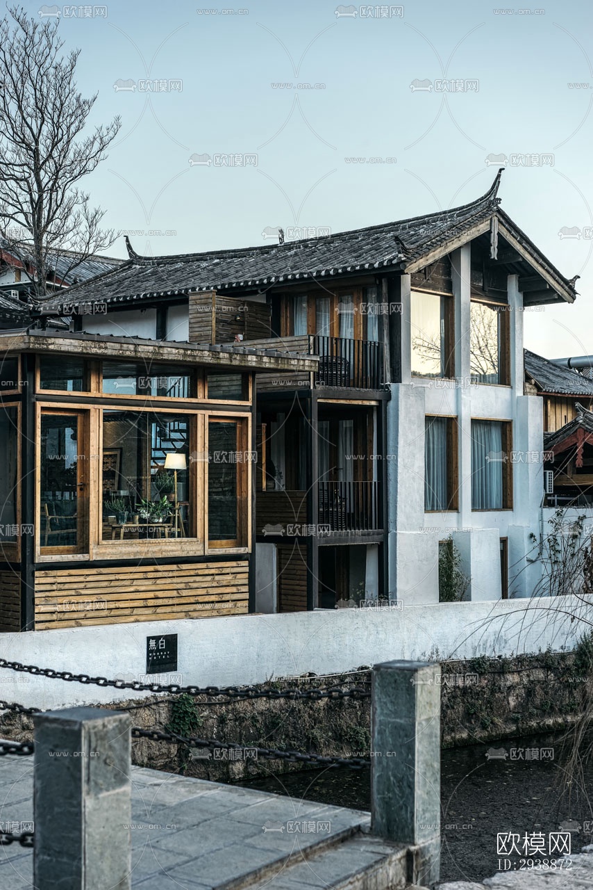 中式酒店民宿效果图下载（渲染图1）