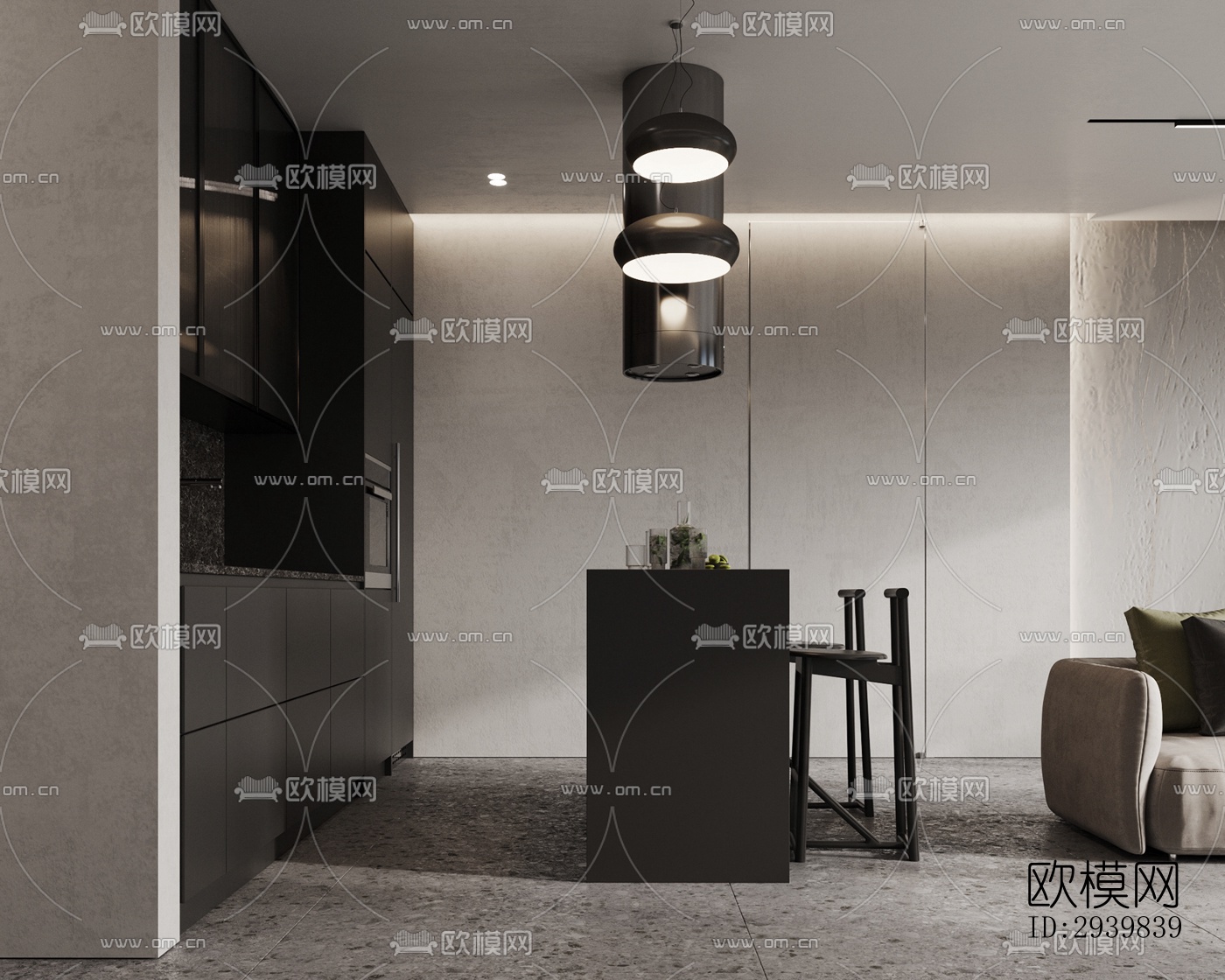 现代公寓效果图下载（渲染图8）