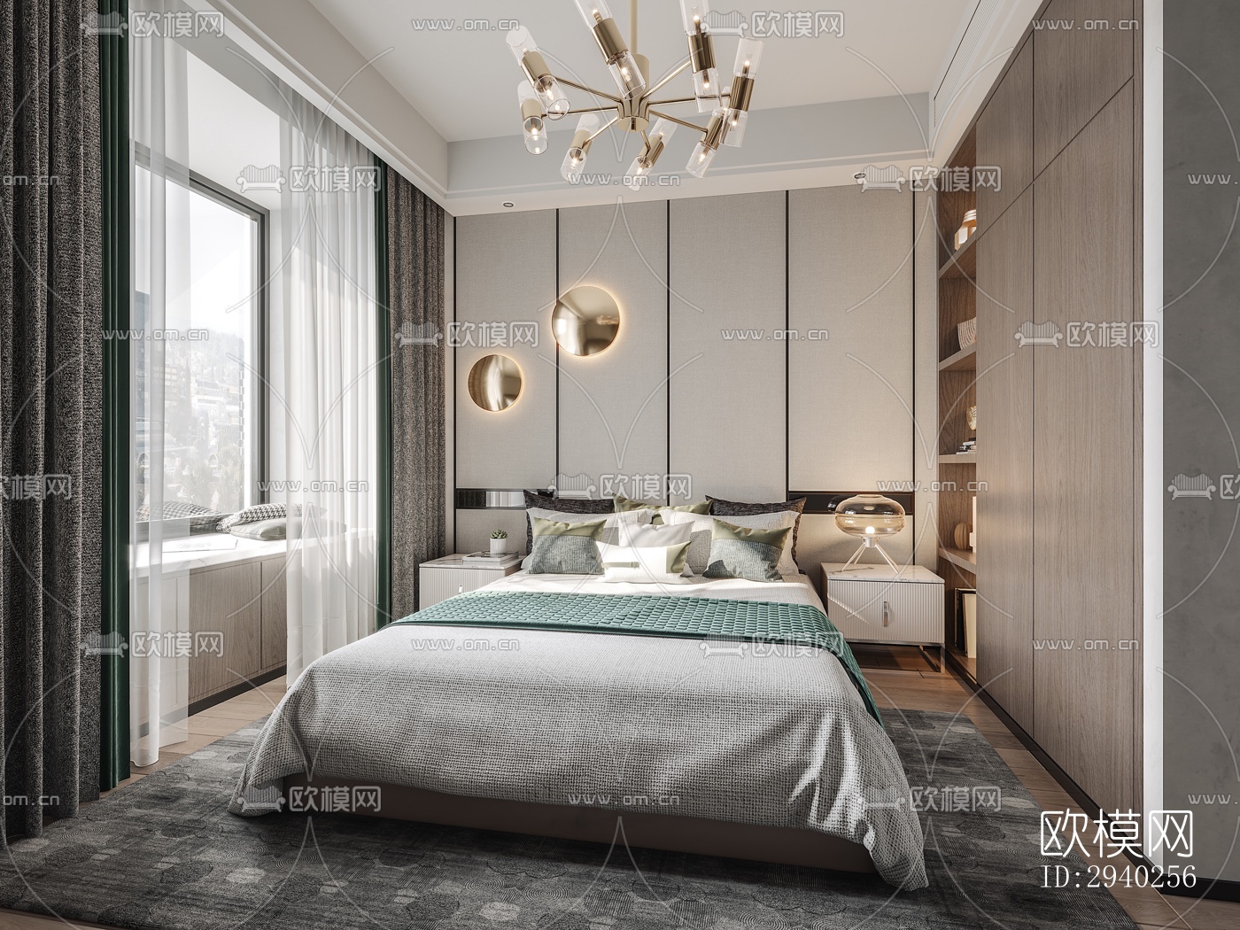 现代平层效果图下载（渲染图9）