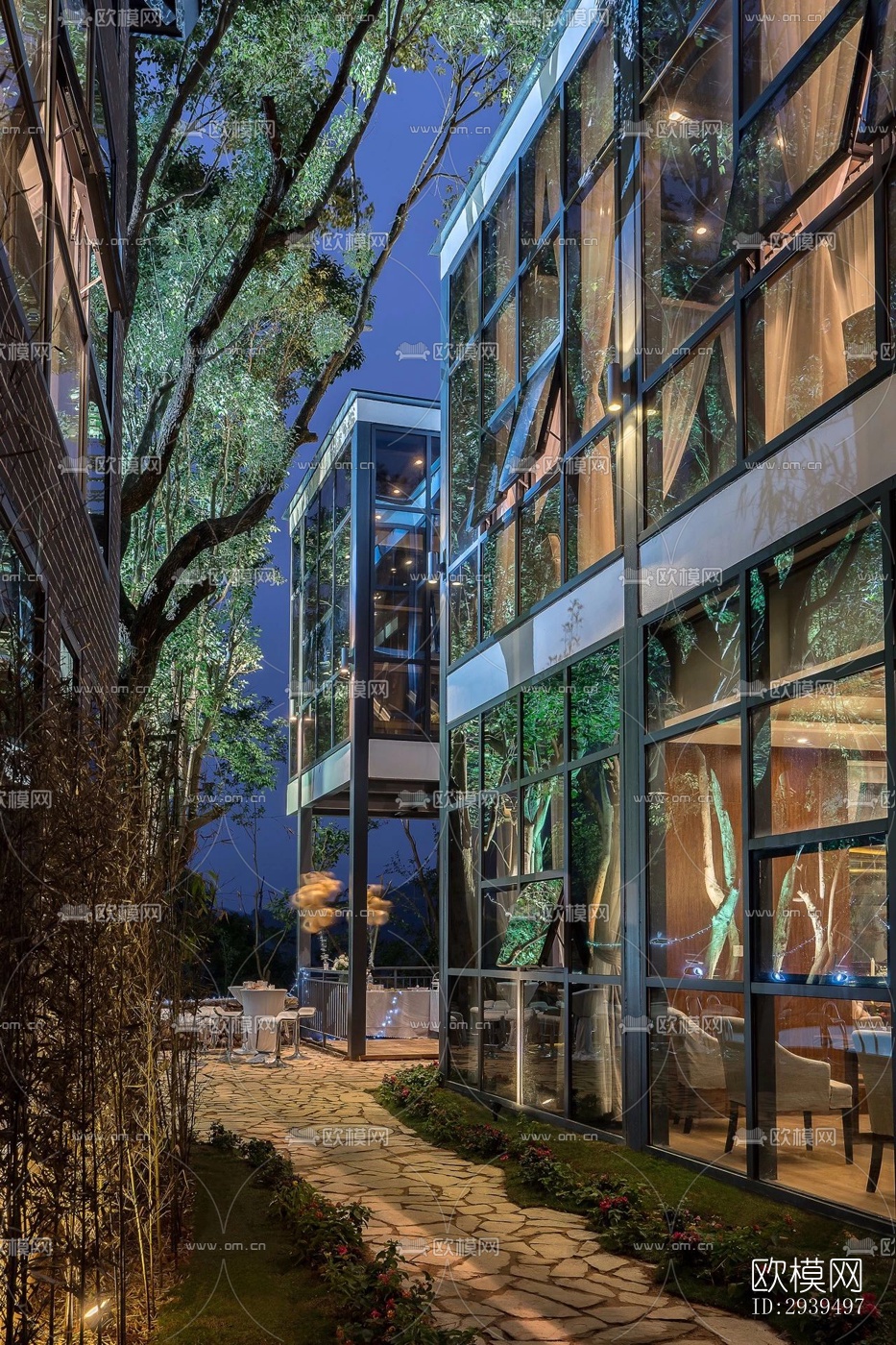 现代酒店民宿效果图下载（渲染图3）