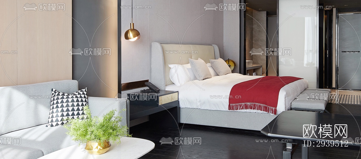现代酒店民宿效果图下载（渲染图11）