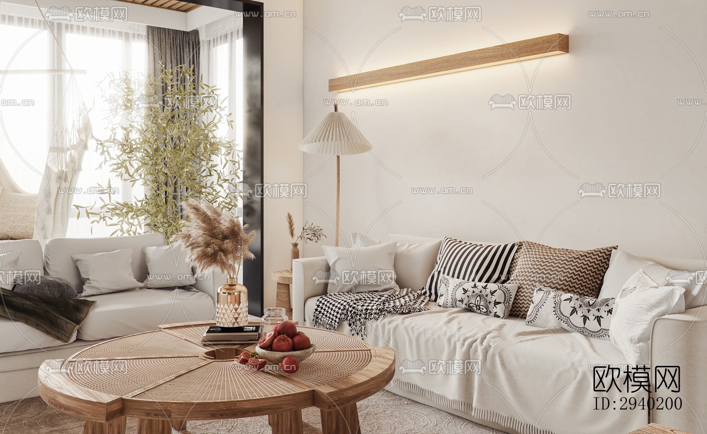 日式平层效果图下载（渲染图3）