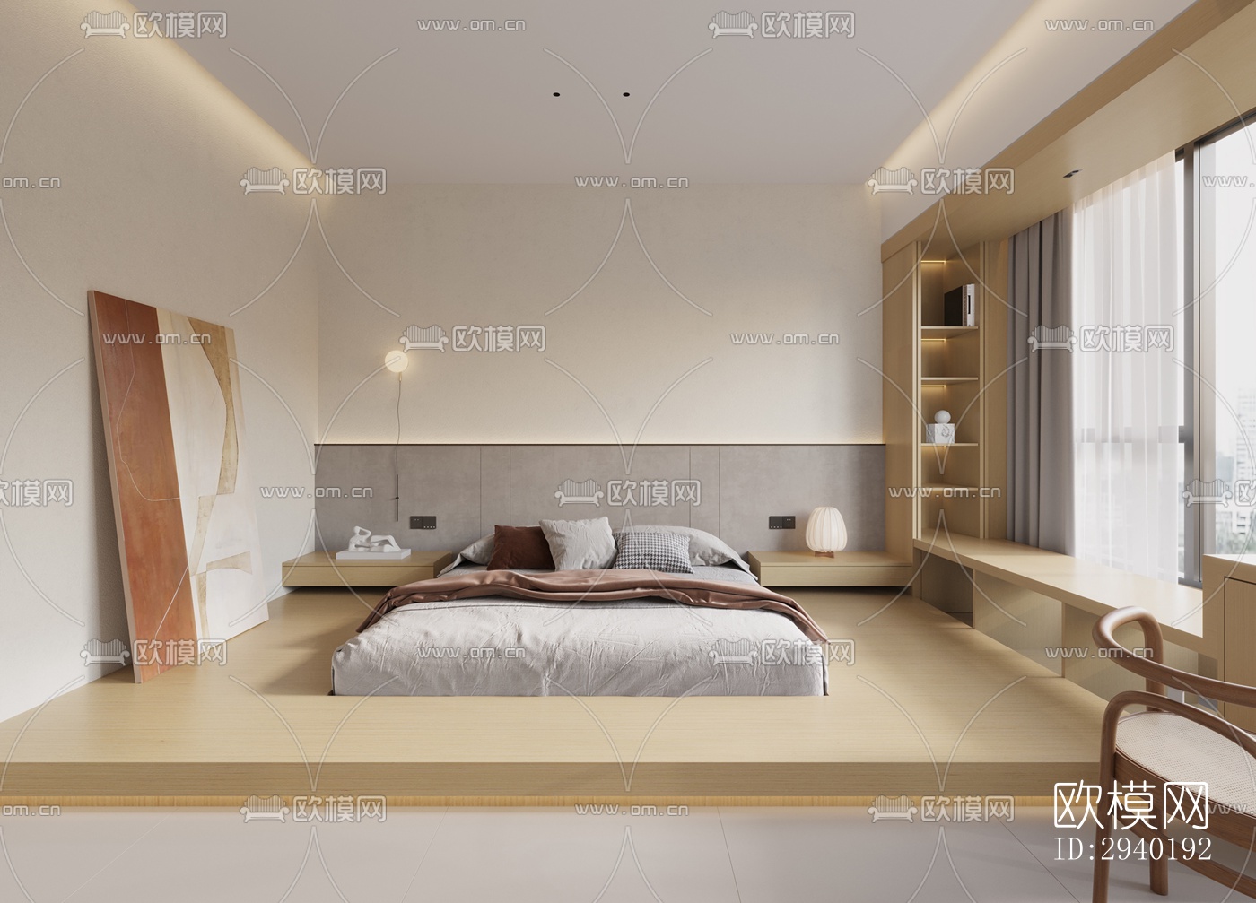 日式平层效果图下载（渲染图12）