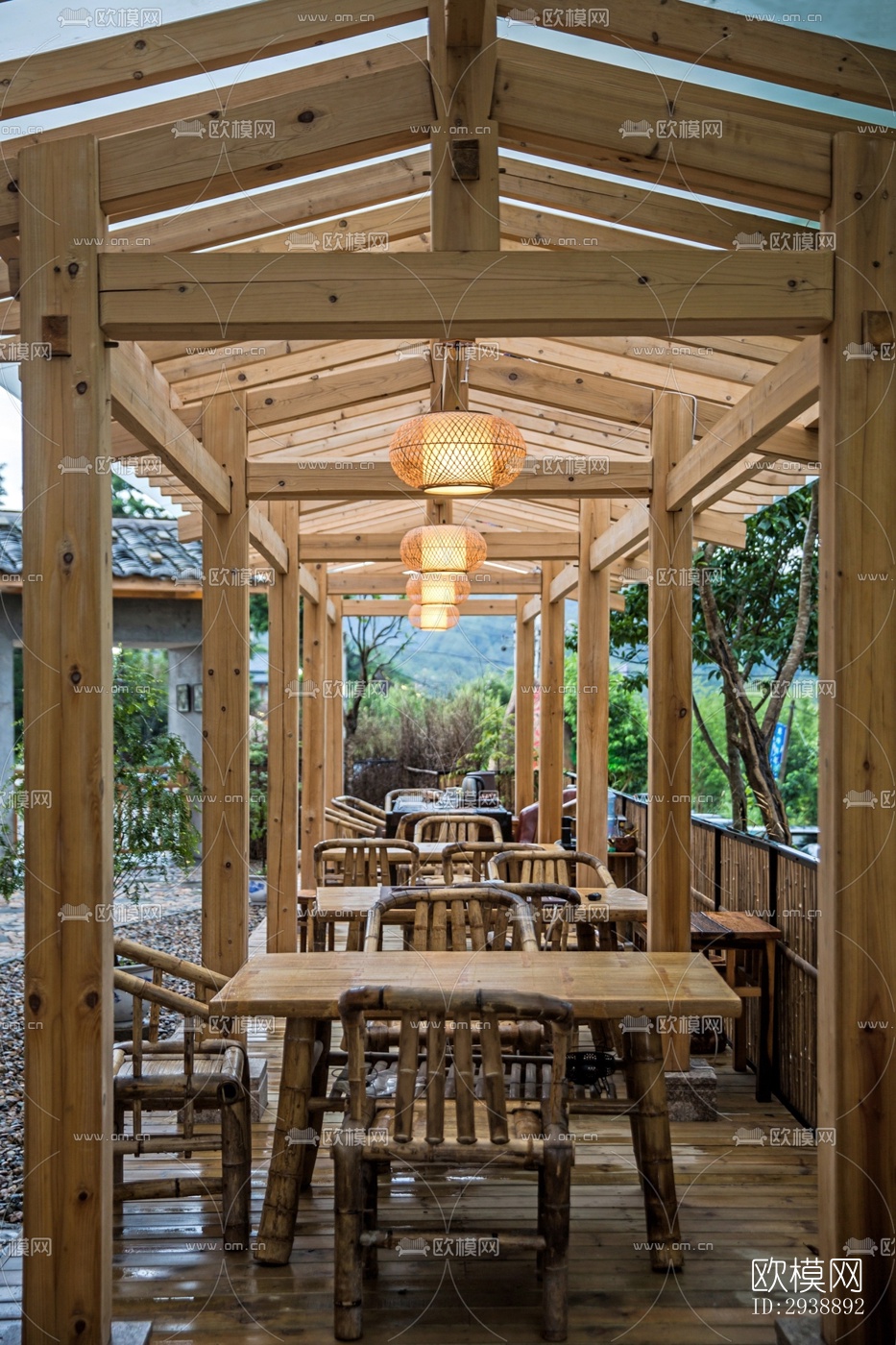 中式酒店民宿效果图下载（渲染图7）