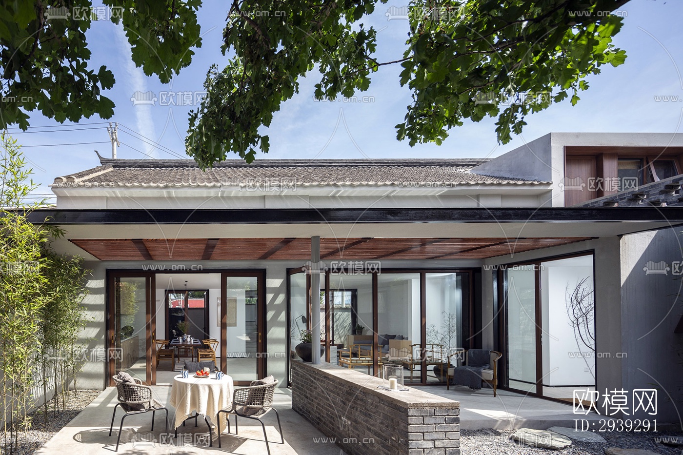 新中式酒店民宿效果图下载（渲染图1）