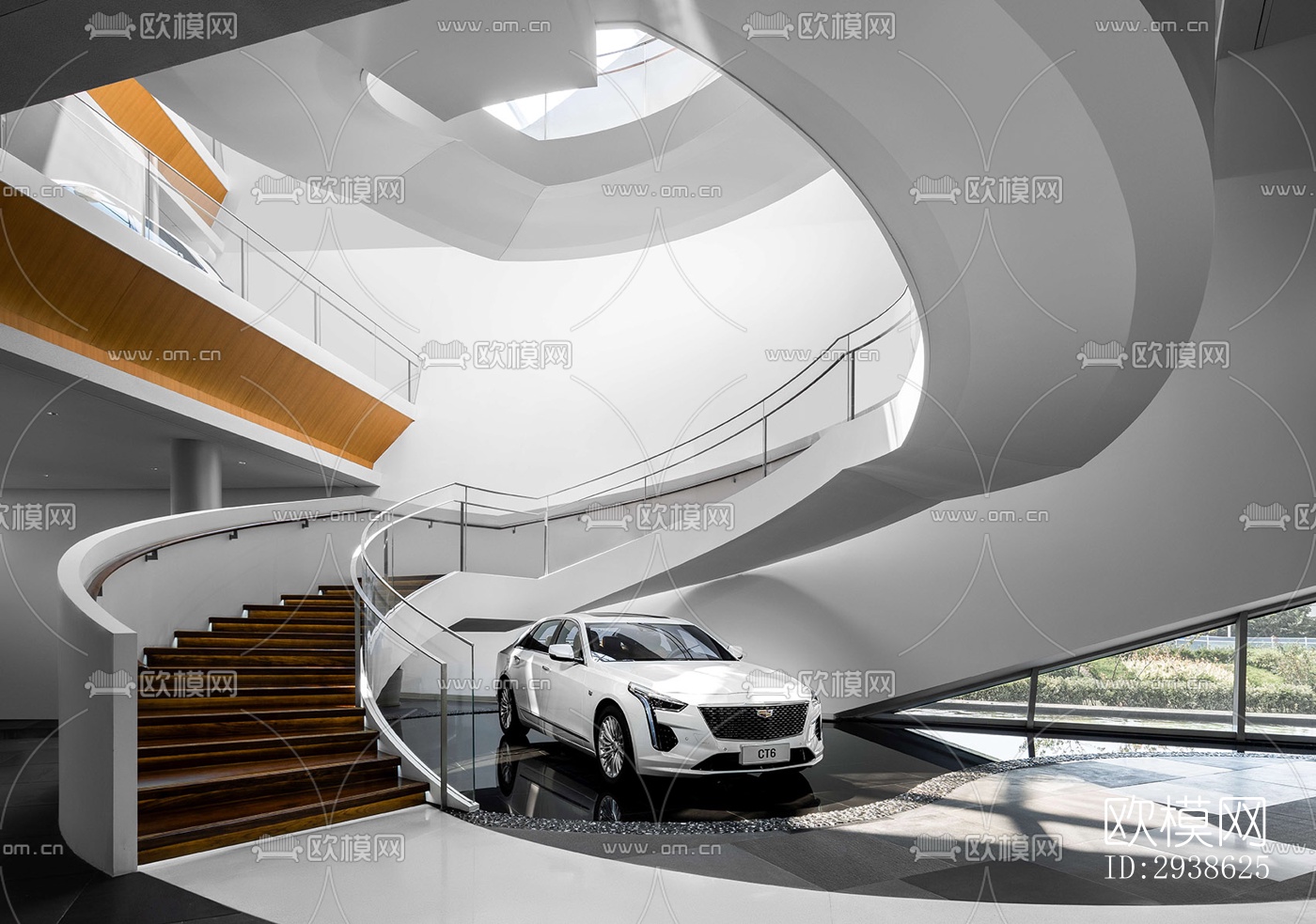 现代展览展厅效果图下载（渲染图7）