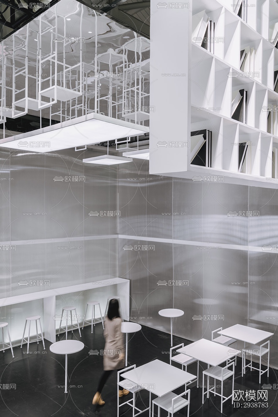 高级灰展览展厅效果图下载（渲染图2）