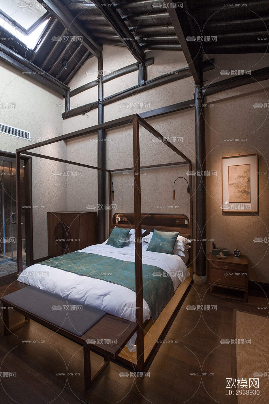 中式酒店民宿效果图下载（渲染图16）