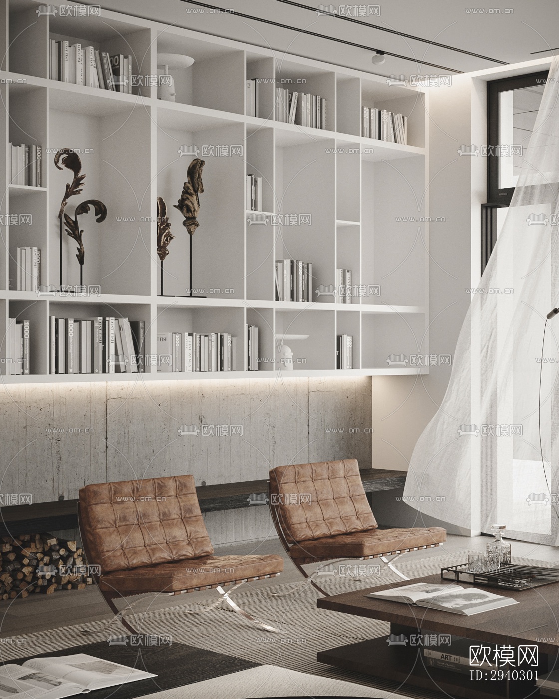 现代平层效果图下载（渲染图11）