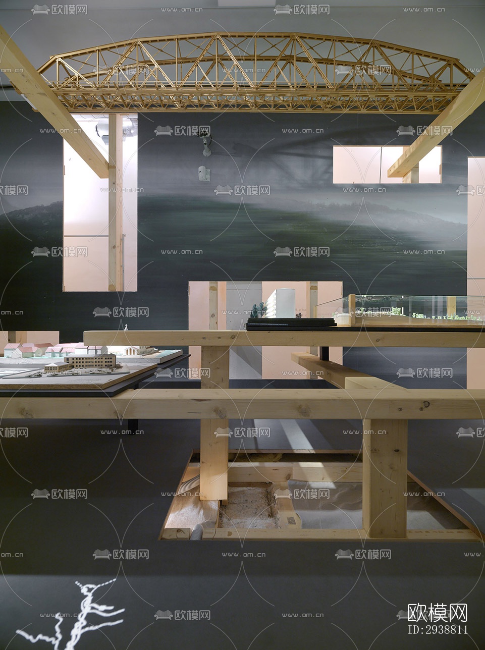 高级灰展览展厅效果图下载（渲染图7）