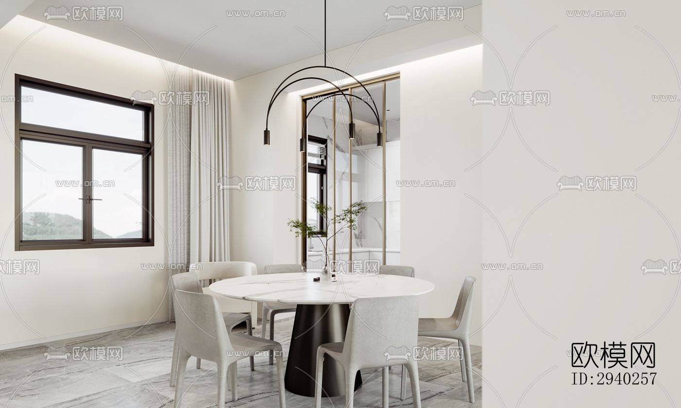 现代平层效果图下载（渲染图14）