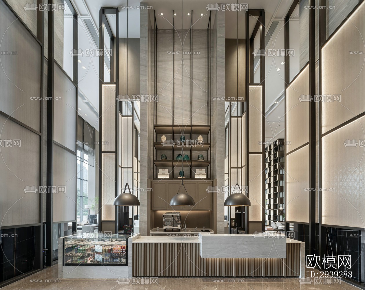 新中式酒店民宿效果图下载（渲染图1）