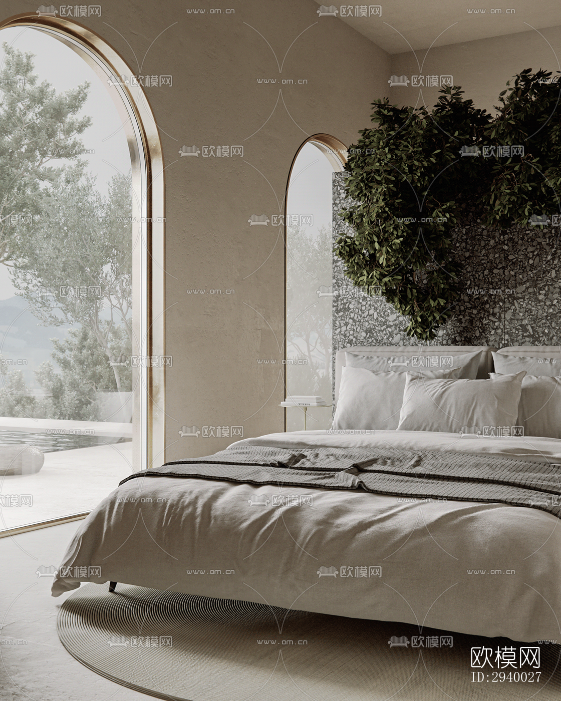 侘寂平层效果图下载（渲染图2）