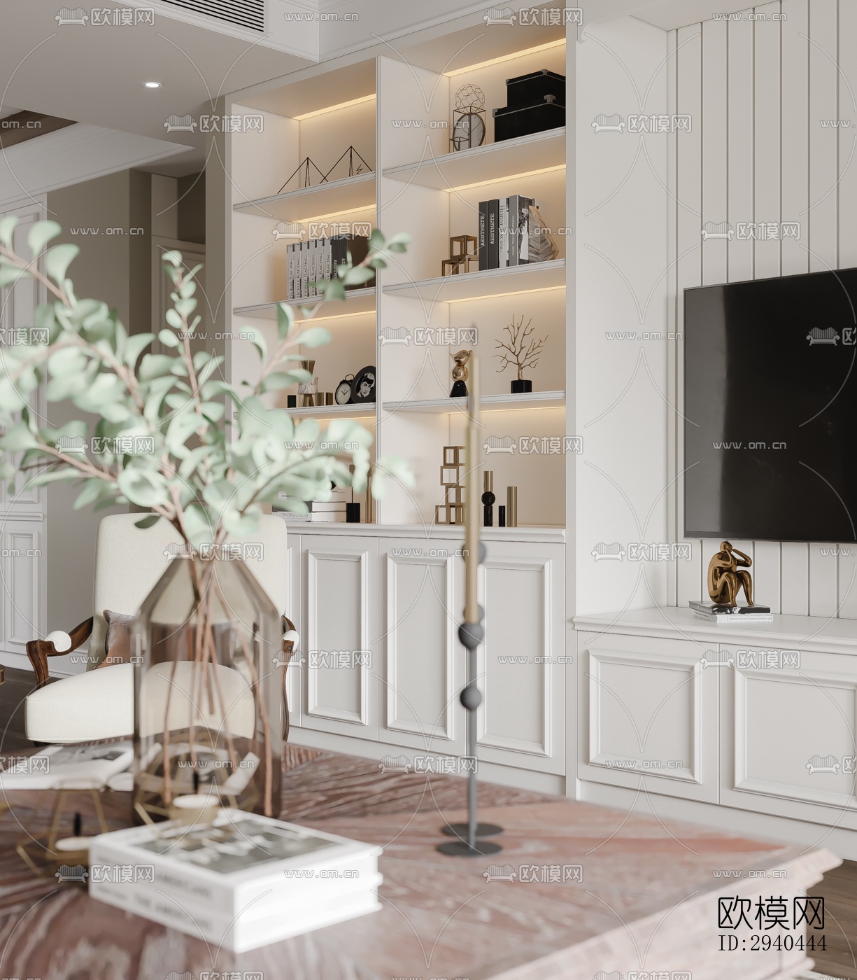 美式平层效果图下载（渲染图5）