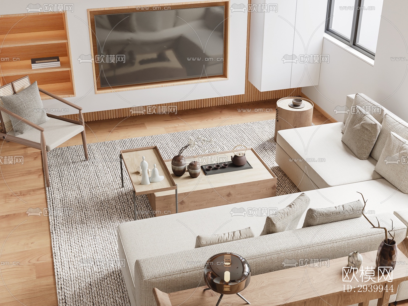 日式复式效果图下载（渲染图2）