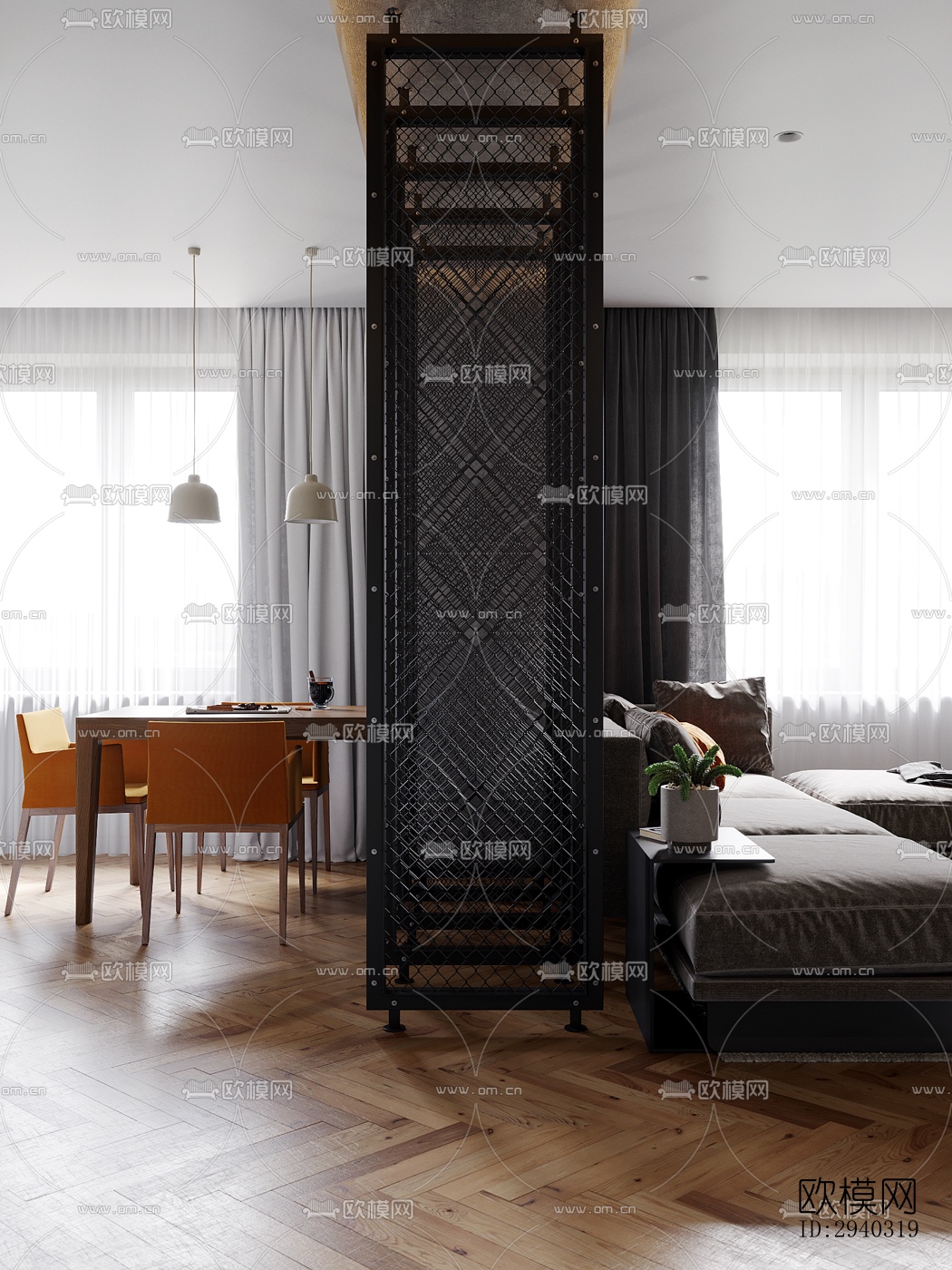 现代平层效果图下载（渲染图5）