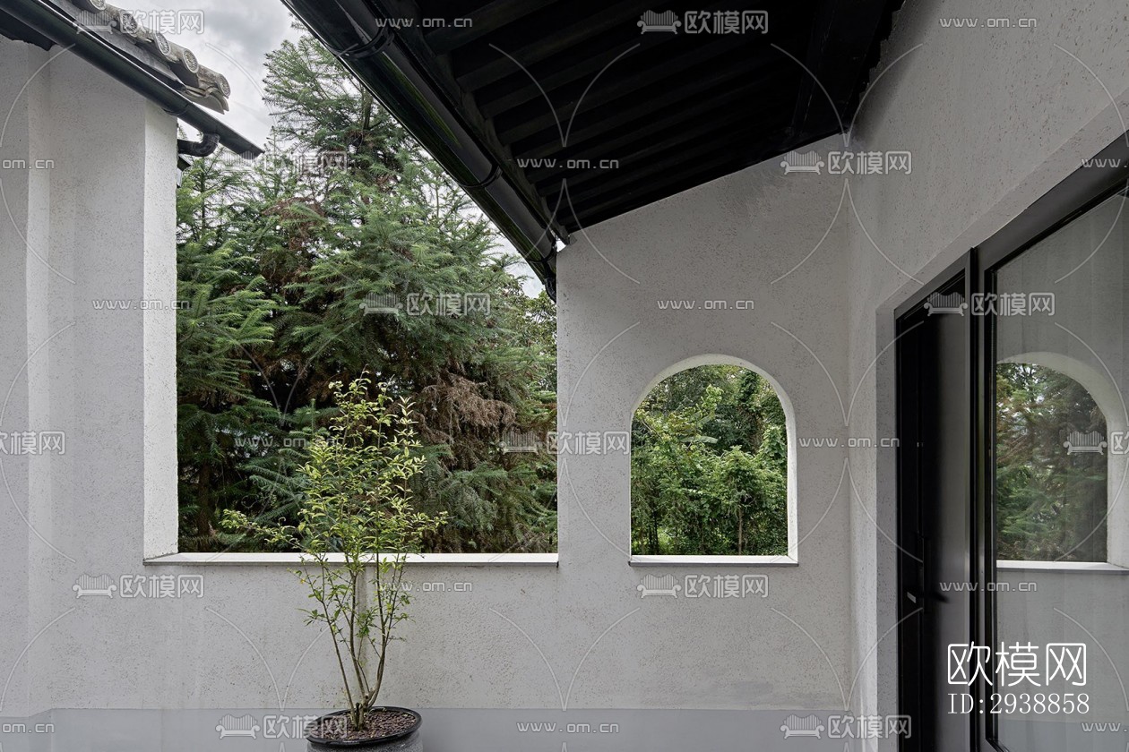 中式酒店民宿效果图下载（渲染图8）