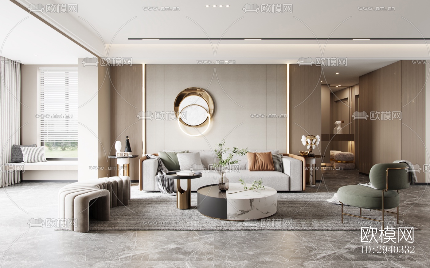 现代平层效果图下载（渲染图4）